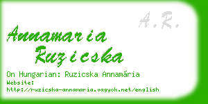annamaria ruzicska business card